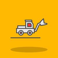 Loader Truck Filled Shadow Icon vector