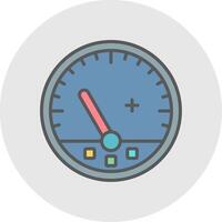 Gauge Line Filled Light Icon vector