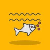 Fish Filled Shadow Icon vector