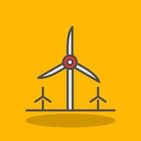 Turbine Energy Filled Shadow Icon vector