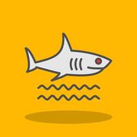 Shark Filled Shadow Icon vector