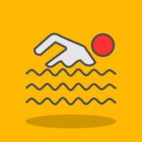 Swimming Filled Shadow Icon vector