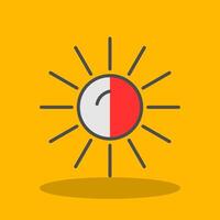 Sun Filled Shadow Icon vector