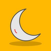 Moon Filled Shadow Icon vector