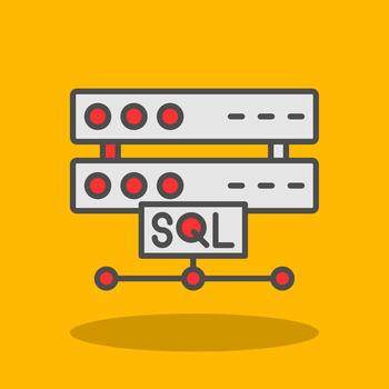 Sql Filled Shadow Icon vector
