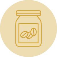 Beans Jar Line Yellow Circle Icon vector