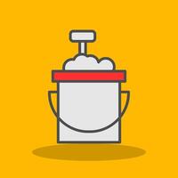 Sand Bucket Filled Shadow Icon vector