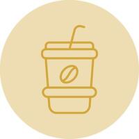 Take Away Line Yellow Circle Icon vector