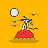 Island Filled Shadow Icon vector