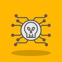 Cyber Attack Filled Shadow Icon vector