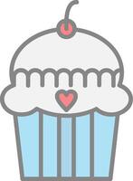 cake Line Filled Light Icon vector