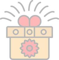 Gift Box Line Filled Light Icon vector