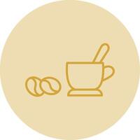 Coffee Line Yellow Circle Icon vector