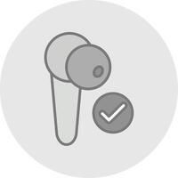 Earbud Line Filled Light Icon vector