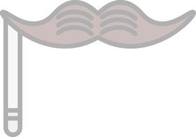 Moustache Line Filled Light Icon vector