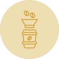 Coffee Filter Line Yellow Circle Icon vector