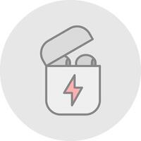 Charging Line Filled Light Icon vector