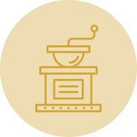 Coffee Grinder Line Yellow Circle Icon vector
