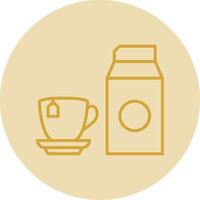 Milk Line Yellow Circle Icon vector