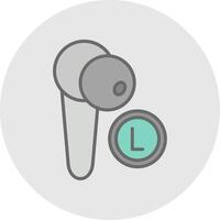 Earbud Line Filled Light Icon vector