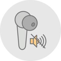 Earbud Line Filled Light Icon vector