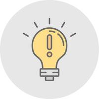 idea línea lleno ligero icono vector