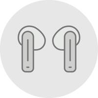 Earbuds Line Filled Light Icon vector