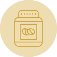 Beans Jar Line Yellow Circle Icon vector