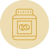 Beans Jar Line Yellow Circle Icon vector