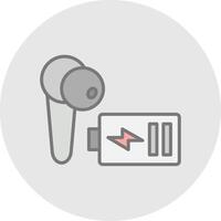 Earbud Line Filled Light Icon vector