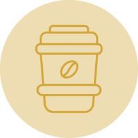 Latte Line Yellow Circle Icon vector