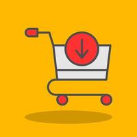 Add To Cart Filled Shadow Icon vector