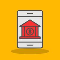 Banking App Filled Shadow Icon vector
