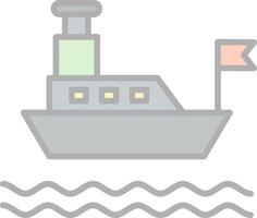 Ferry Line Filled Light Icon vector