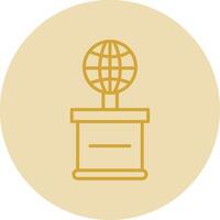 World Line Yellow Circle Icon vector