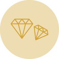 Diamond Line Yellow Circle Icon vector