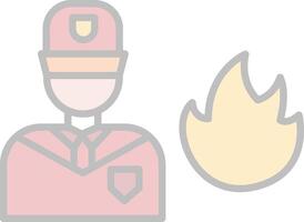 Firefighter Line Filled Light Icon vector