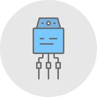 Transistor Line Filled Light Icon vector