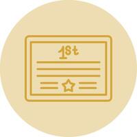 Certificate Line Yellow Circle Icon vector