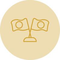 Flags Line Yellow Circle Icon vector