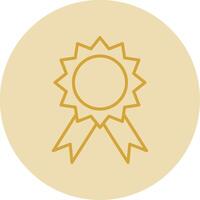 Badge Line Yellow Circle Icon vector