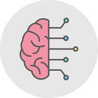 Brain Line Filled Light Icon vector