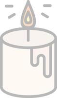 Candle Line Filled Light Icon vector