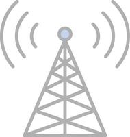 Radio Tower Line Filled Light Icon vector