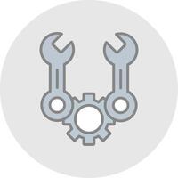 Spanner Line Filled Light Icon vector