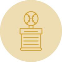 Baseball Line Yellow Circle Icon vector