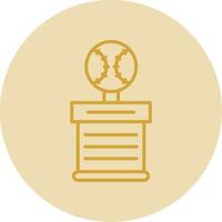 Baseball Line Yellow Circle Icon vector