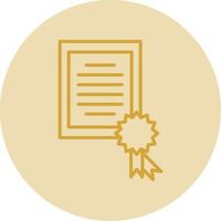 Certificate Line Yellow Circle Icon vector