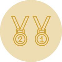 Medals Line Yellow Circle Icon vector