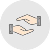 Support Hands Gesture Line Filled Light Icon vector